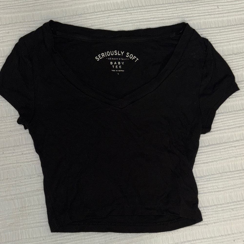 Aeropostale Seriously Soft Black Baby Tee